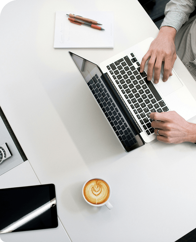 Working with laptop